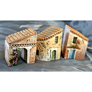 Dominique Gault J Carlton France Miniature 3 Small Miniature Buildings Houses